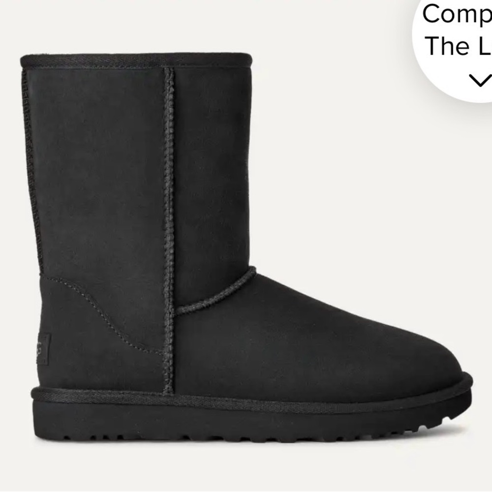UGG Classic Short II Black Boots Size 10 | Style 1016223